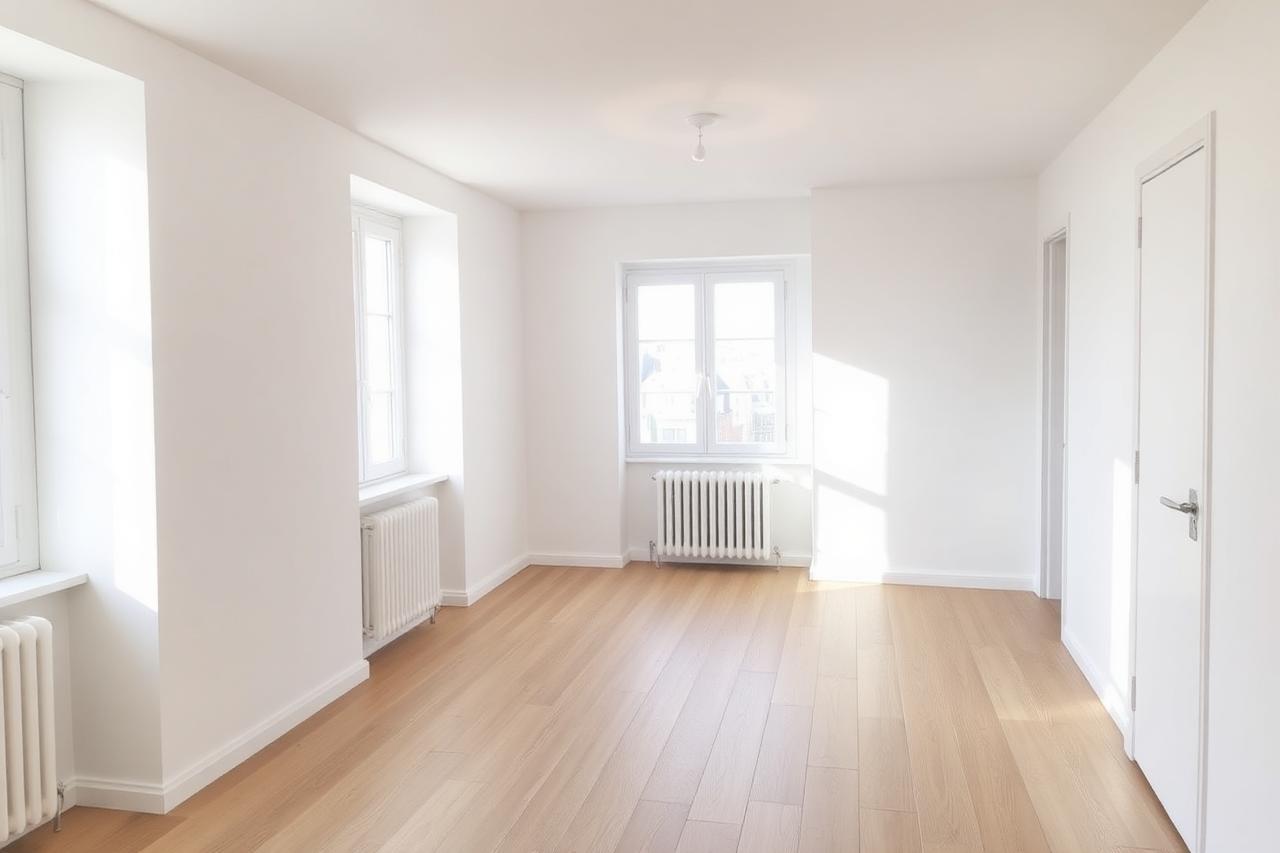 Komplettrenovierung Wohnraum – Wände, Decke und Boden – nach der Renovierung